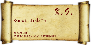 Kurdi Irén névjegykártya